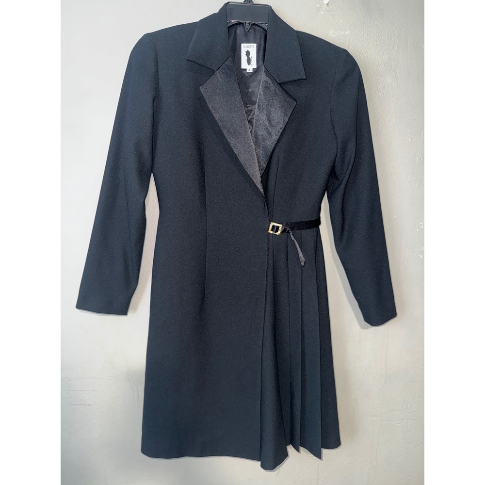 Silhouette by Kathryn black Collared Suit Dress Size 4